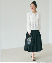 Japanese style lace large collar cotton shirt