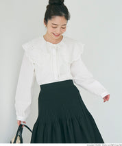Japanese style lace large collar cotton shirt