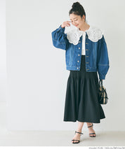 Japanese style lace large collar cotton shirt