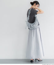 Tulle Crinkled Half Moon Crossbody Bag