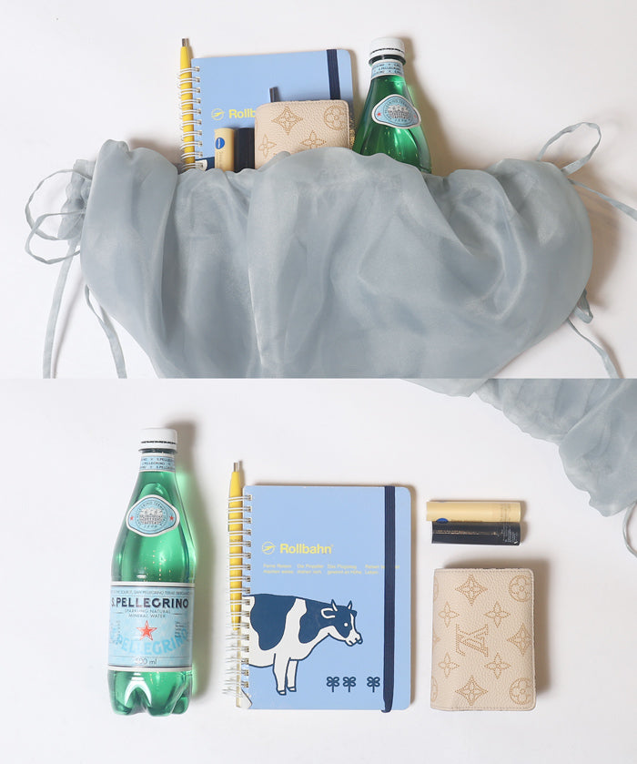 Tulle Crinkled Half Moon Crossbody Bag