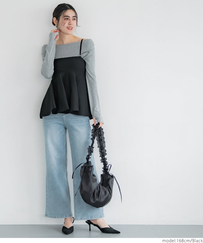 Tulle Crinkled Half Moon Crossbody Bag