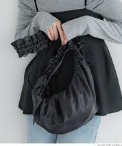 Tulle Crinkled Half Moon Crossbody Bag