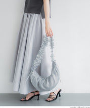 Tulle Crinkled Half Moon Crossbody Bag