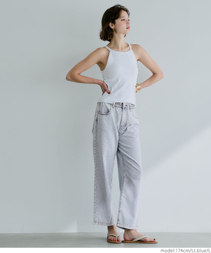 Ultra-lightweight summer basic straight jeans