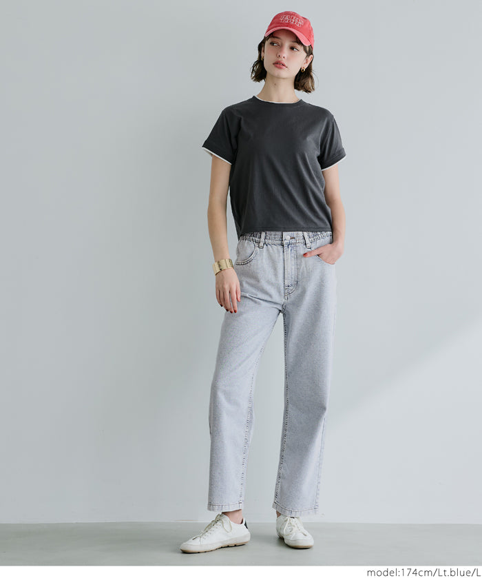 Ultra-lightweight summer basic straight jeans