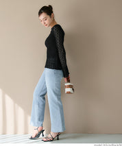 Ruffled lace long-sleeved top