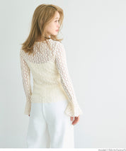Ruffled lace long-sleeved top