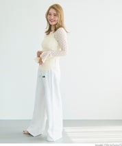 Ruffled lace long-sleeved top