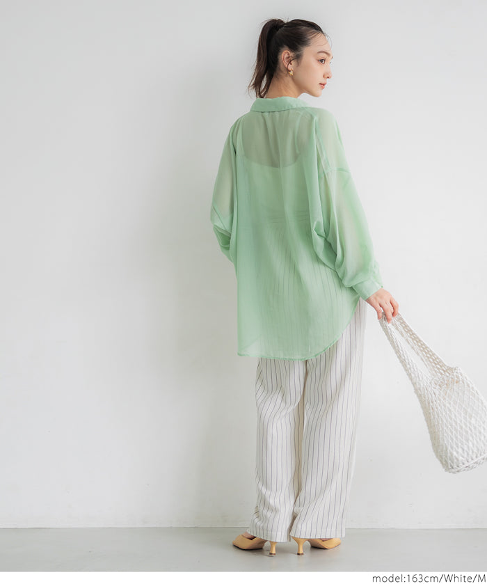 Simple cotton and linen striped drawstring casual pants