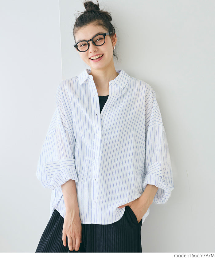 輕柔棉質寬鬆長袖襯衫