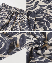 Black and white printed high waist A-line skirt