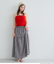 Japanese plaid double layer cake skirt