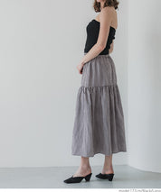 Japanese plaid double layer cake skirt