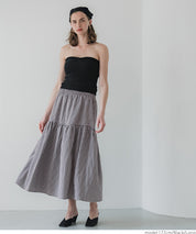Japanese plaid double layer cake skirt
