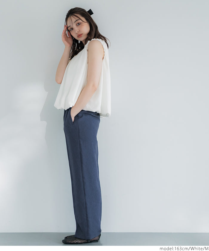 Japanese Style Cute Bubble Hem Sleeveless