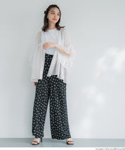 Airy Frill Sleeve Sheer Blouse