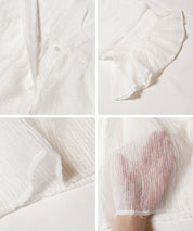 Airy Frill Sleeve Sheer Blouse