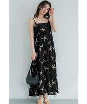 Summer Starfish Holiday Style Spaghetti Strap Cake Dress