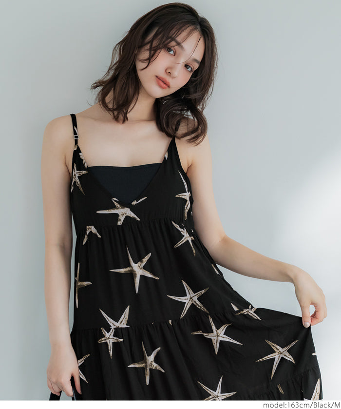 Summer Starfish Holiday Style Spaghetti Strap Cake Dress