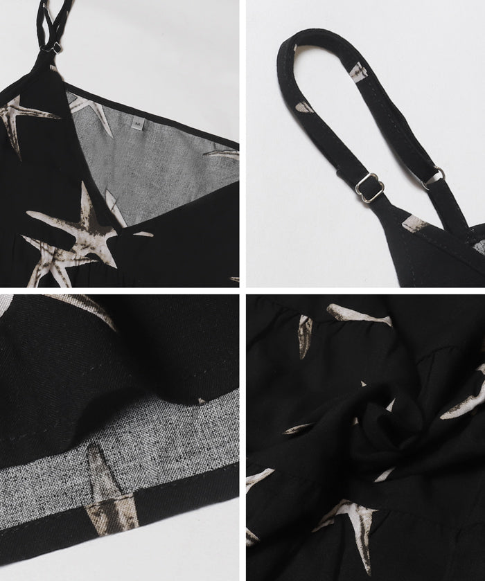 Summer Starfish Holiday Style Spaghetti Strap Cake Dress