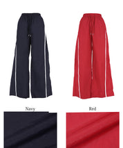 Sporty nylon wide pants