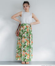 Tropical Rainforest Print High-Waist A-Line Umbrella Skirt