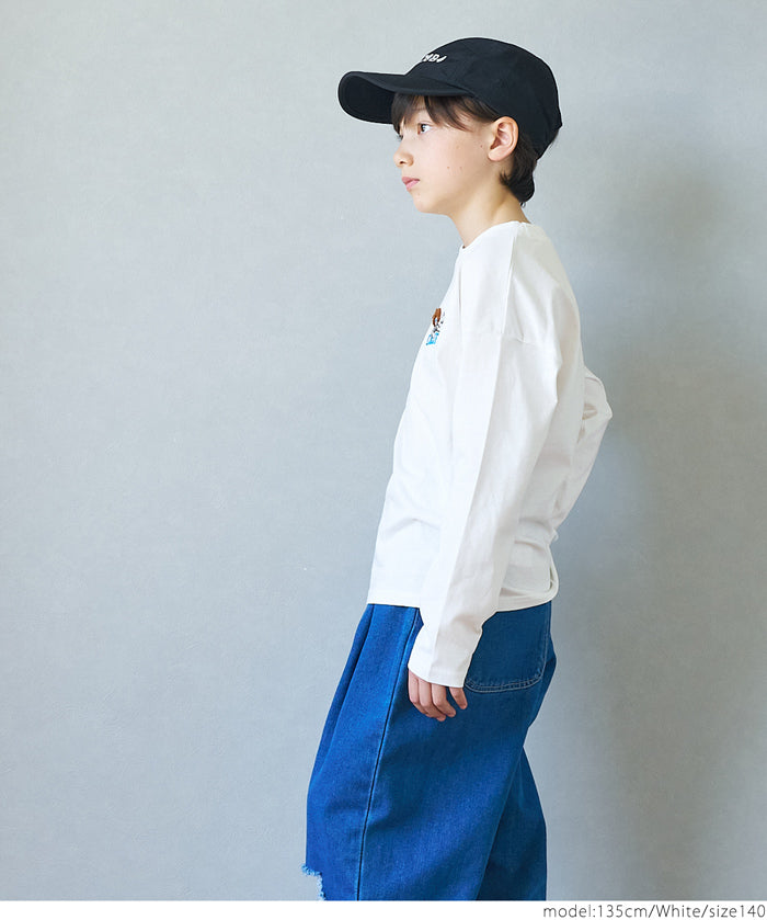 Kids Embroidered Long Sleeve Cotton Top