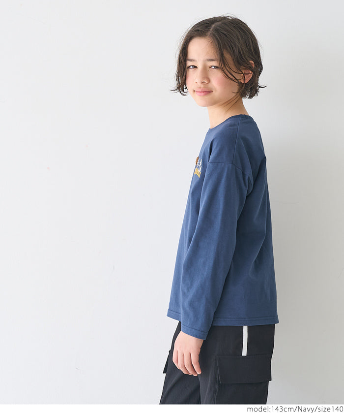 Kids Embroidered Long Sleeve Cotton Top