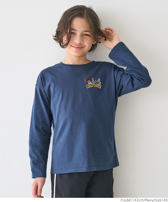 Kids Embroidered Long Sleeve Cotton Top