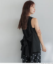 Temperament bow waist sleeveless vest two-way wear