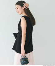 Temperament bow waist sleeveless vest two-way wear