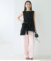 Temperament bow waist sleeveless vest two-way wear