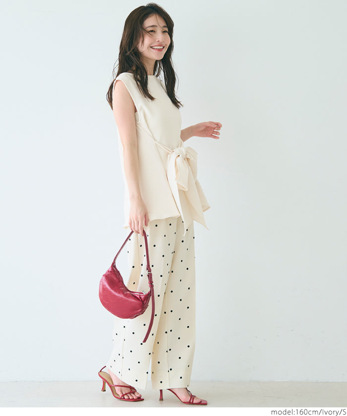 Temperament bow waist sleeveless vest two-way wear