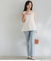 Temperament bow waist sleeveless vest two-way wear