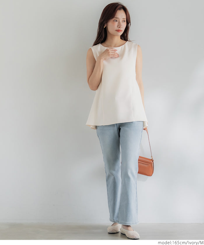 Temperament bow waist sleeveless vest two-way wear