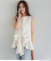 Temperament bow waist sleeveless vest two-way wear