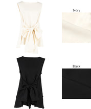 Temperament bow waist sleeveless vest two-way wear