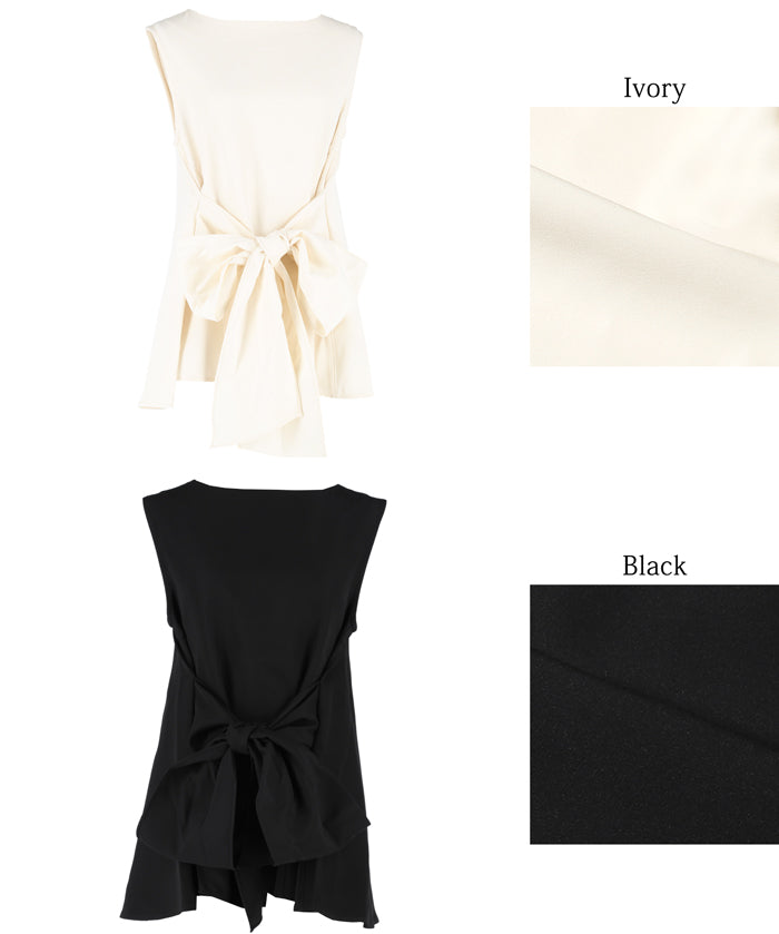 Temperament bow waist sleeveless vest two-way wear