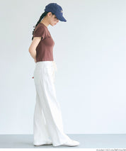 Lace-up washed wide-leg jeans
