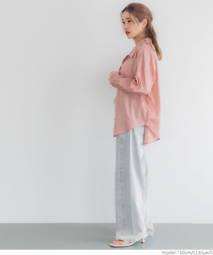 Lace-up washed wide-leg jeans