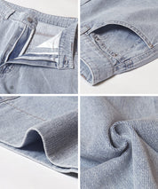 Slouchy washed cropped wide-leg jeans