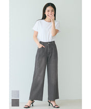 Slouchy washed cropped wide-leg jeans