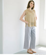 Slouchy washed cropped wide-leg jeans