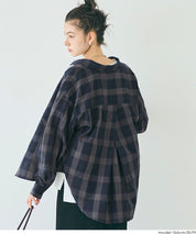 清新感寬鬆格紋襯衫