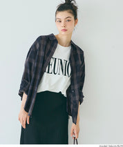 清新感寬鬆格紋襯衫