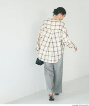 清新感寬鬆格紋襯衫