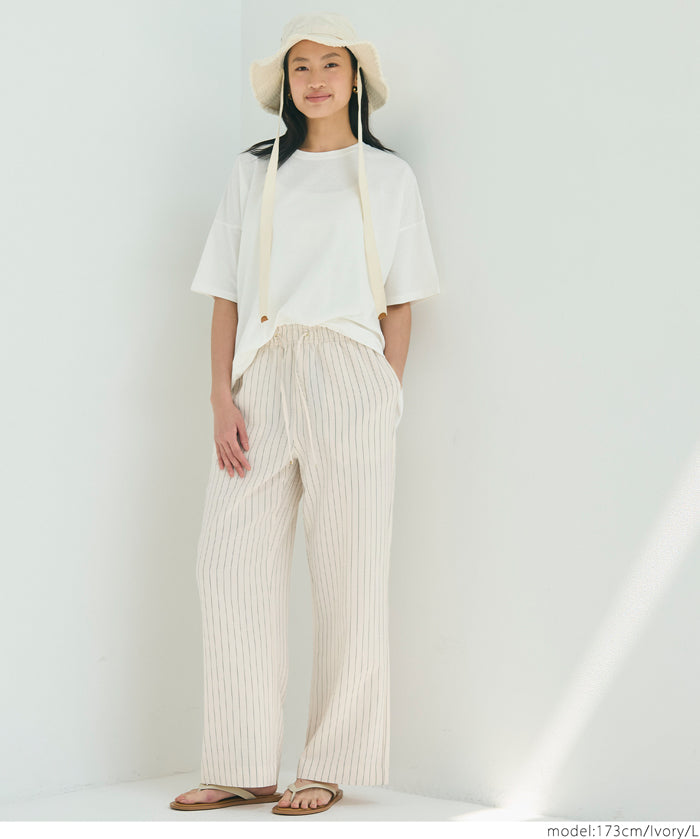 Cotton and linen casual pants