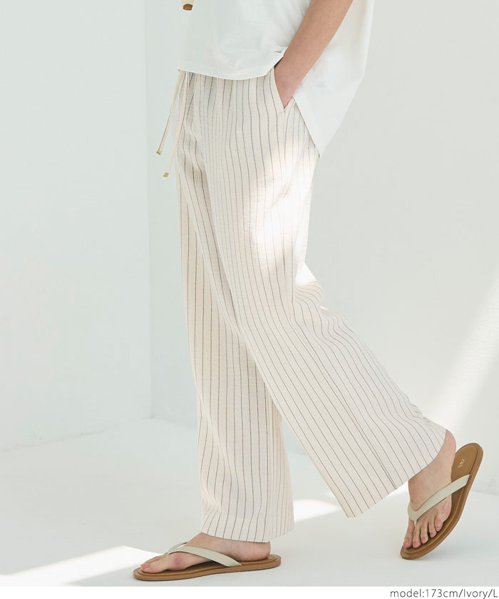 Cotton and linen casual pants