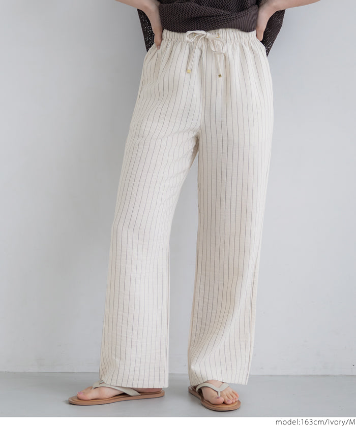 Cotton and linen casual pants